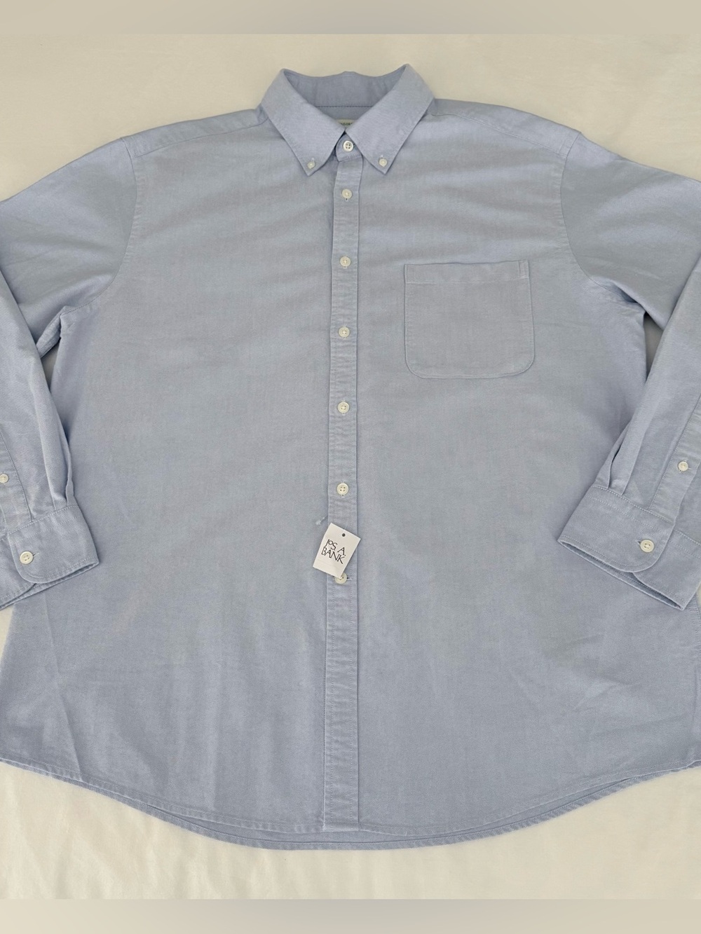 NWT Jos. A. Bank Oxford Shirt Tailored Fit Blue 100% Cotton Men’s L Office